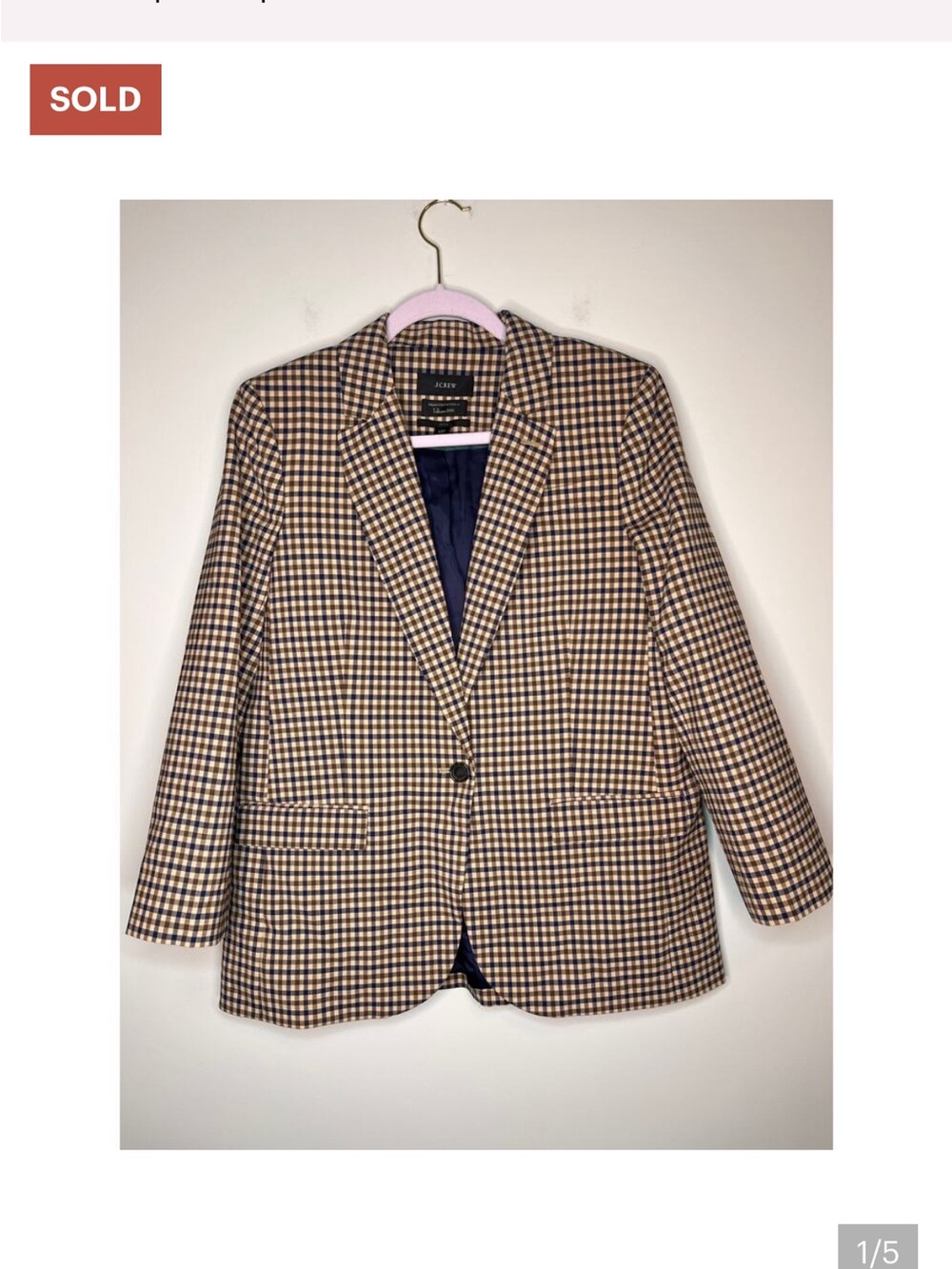 J CREW Alfie Italian Wool Plaid Blazer Tollegno 1900 12P